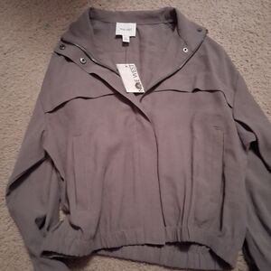 Nine West Gray Zip-Front Jacket